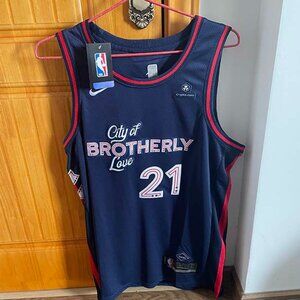 Nike Philadelphia 76ers Joel Embiid Blue Jersey